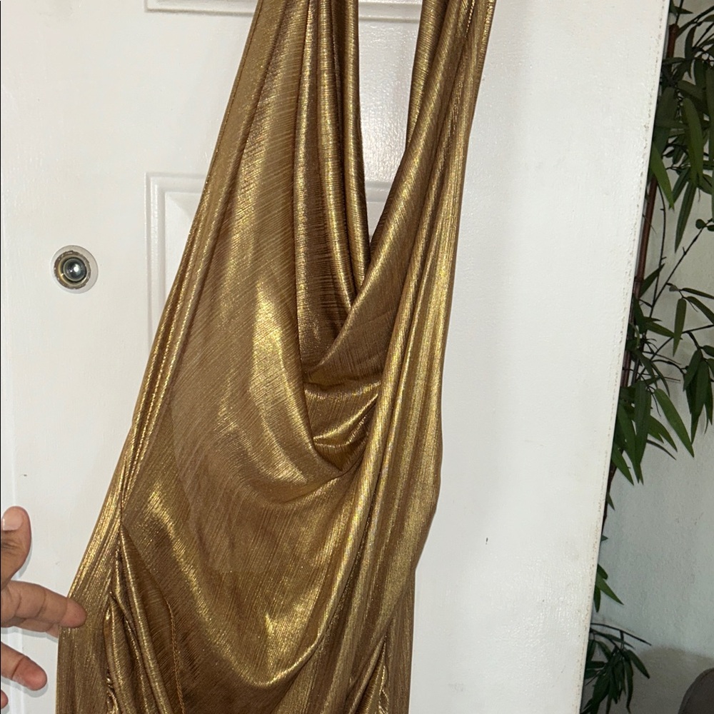 Metallic Gold backless Dress